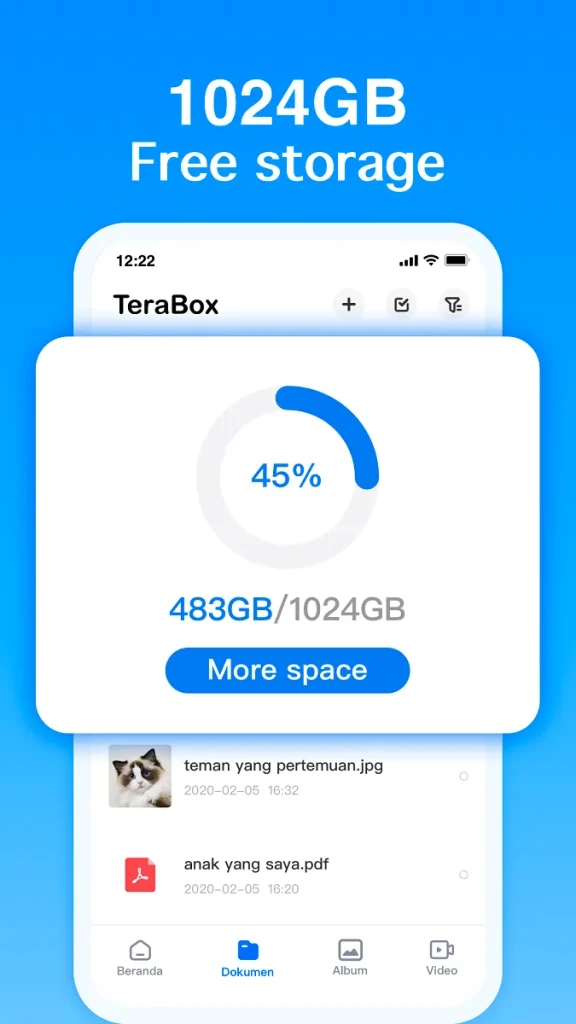 TeraBox Mod APK unlimited 1024GB Cloud Storage